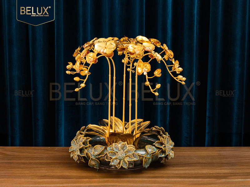 Chậu Lan Vàng Ngọc Phúc mạ vàng 24k&nbsp;cao 44cm